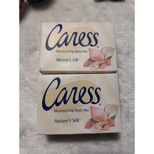 (2) Vintage 2001 Caress 4.75 Natures Silk Moisturizing Soap Bars